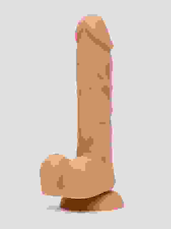 Lifelike Lover Classic Dual-Density Silicone Dildo with Balls 8 Inch, Flesh Tan, hi-res